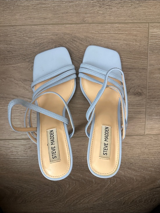 Steve Madden Shoes - Steve Madden Pale Blue Multi-Strap Square-Toe Sandals